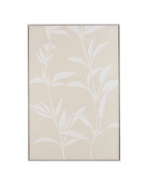 Décoration murale 83x123cm motifs fleurs n°2, cadre naturel