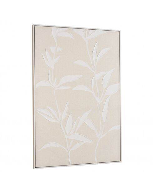 Décoration murale 83x123cm motifs fleurs n°2, cadre naturel