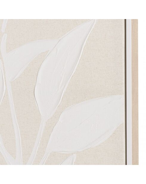 Décoration murale 83x123cm motifs fleurs n°2, cadre naturel