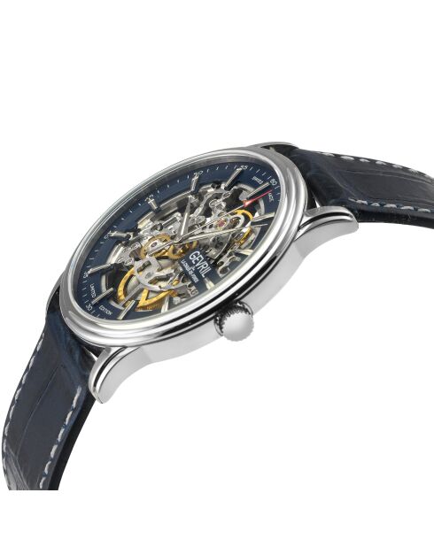 Montre Five Points Homme Automatique en Cuir bleue