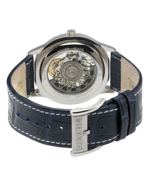 Montre Five Points Homme Automatique en Cuir bleue