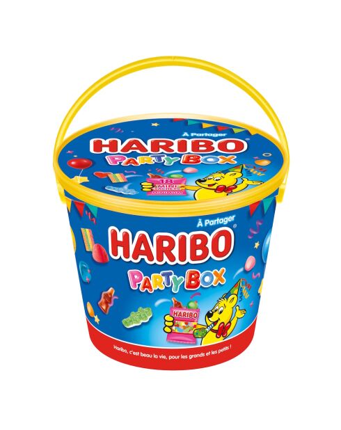 HARIBO Partybox-Eimer gefüllt mit Mini-Süßwarenbeuteln — 650 g