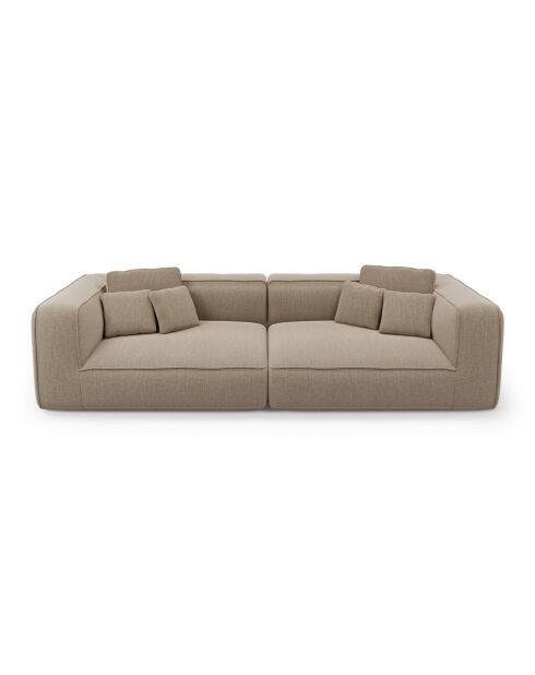 ROMY 4-Sitzer-Sofa Weich gewebter Duschstoff Taupe - 304x105x70