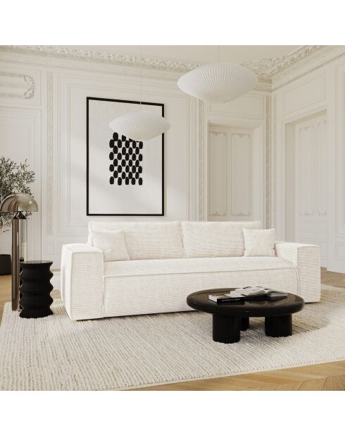 Express converteerbare slaapbank 140 cm RUBY crème corduroy - 216x100x80