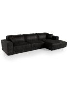 Rechtes Ecksofa mit 2 dekorativen Kissen RUBEN Velours Dark Anthracite - 323x173x78