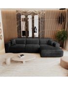 Rechtes Ecksofa mit 2 dekorativen Kissen RUBEN Velours Dark Anthracite - 323x173x78