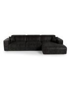 Rechtes Ecksofa mit 2 dekorativen Kissen RUBEN Velours Dark Anthracite - 323x173x78