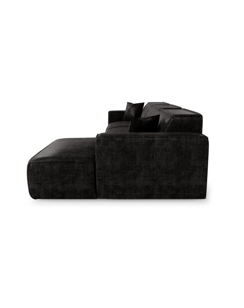 Rechtes Ecksofa mit 2 dekorativen Kissen RUBEN Velours Dark Anthracite - 323x173x78