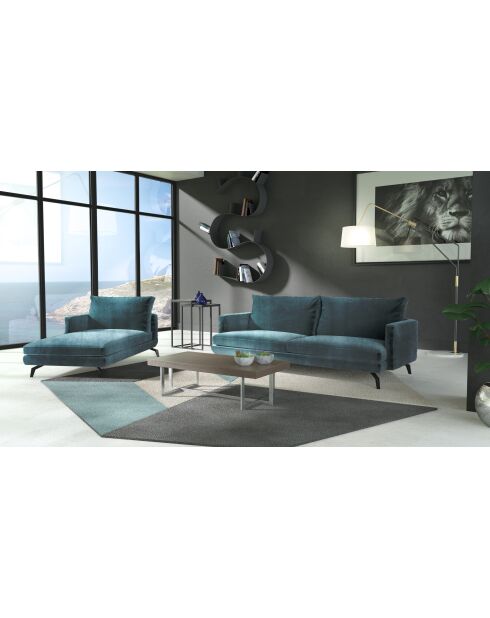 MERIDIENNE GAUCHE UNIC BLEU PETROLE - 70x150x83