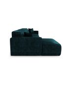 Linkes Ecksofa mit 2 dekorativen Kissen RUBEN Velours Peacock blauer Samt - 323x173x78