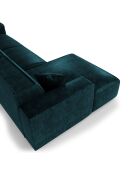 Linkes Ecksofa mit 2 dekorativen Kissen RUBEN Velours Peacock blauer Samt - 323x173x78
