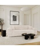 Express slaapbank 140 cm matras RUBY corduroy XXL crème corduroy - 216x100x80