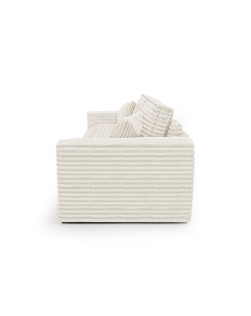 Express slaapbank 140 cm matras RUBY corduroy XXL crème corduroy - 216x100x80