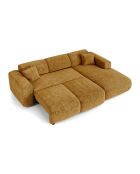 LIVA konvertierbares rechtes Weitwinkelsofa aus Samt mit Senfprägung — 283x180x73