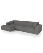 Linkes Ecksofa mit 2 dekorativen Kissen RUBEN Corduroy Antracite grey - 323x173x78