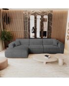 Linkes Ecksofa mit 2 dekorativen Kissen RUBEN Corduroy Antracite grey - 323x173x78