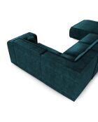 XXL-Panoramasofa mit 2 dekorativen Kissen RUBEN Velvet Peacock blau - 391x173x78