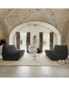 Jody Modulares 3-Sitzer-Sofa Anthrazitgrauer lockiger Stoff - 175x112x80