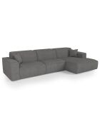 Rechtes Ecksofa mit 2 dekorativen Kissen RUBEN Corduroy Antracite grey - 323x173x78