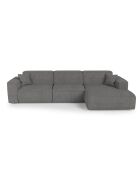 Rechtes Ecksofa mit 2 dekorativen Kissen RUBEN Corduroy Antracite grey - 323x173x78