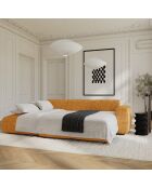 Divano angolare sinistro trasformabile LIVA in velluto testurizzato Mustard - 283x180x73