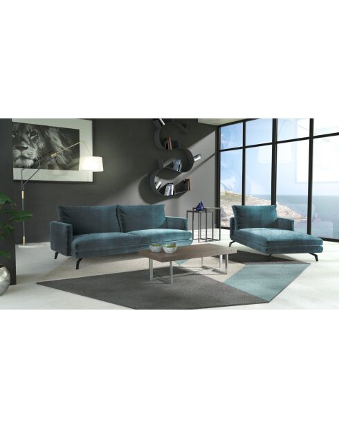 MERIDIENNE DROITE UNIC BLEU PETROLE - 70x150x83