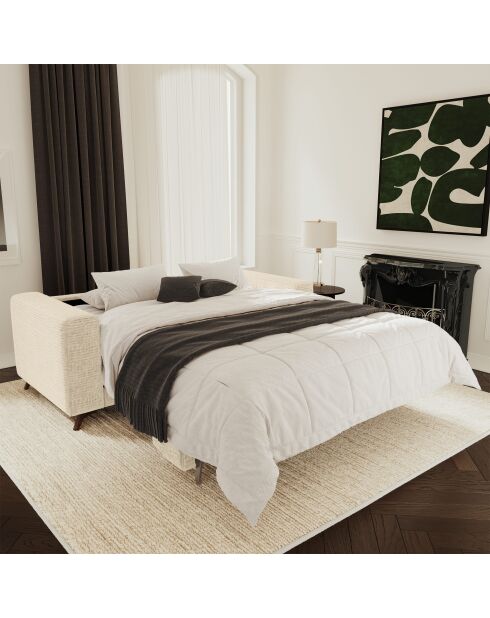 Slaapbankmatras Express 160cm MILANO Velvet met crèmekleurige patronen - 230x105x75