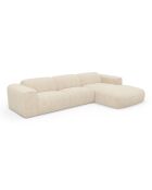 NOVA Rechtes Ecksofa aus cremefarbenem, gemustertem Samt - 280x165x73