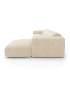 NOVA Rechtes Ecksofa aus cremefarbenem, gemustertem Samt - 280x165x73