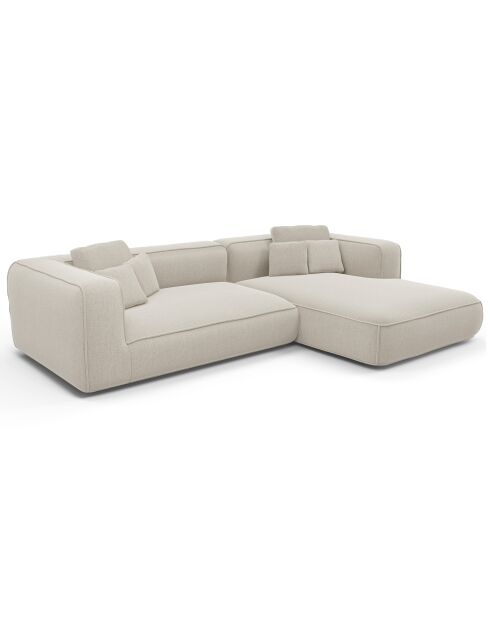 Rechtes Ecksofa 280cm ROMY Soft-Touch-Webstoff Beige - 280x166x70