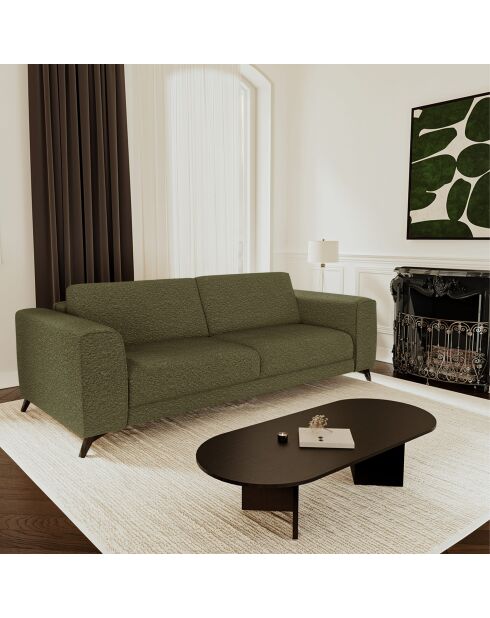 Express converteerbare slaapbank 140 cm MILANO Olijfgroene Boucle-stof - 210x105x75