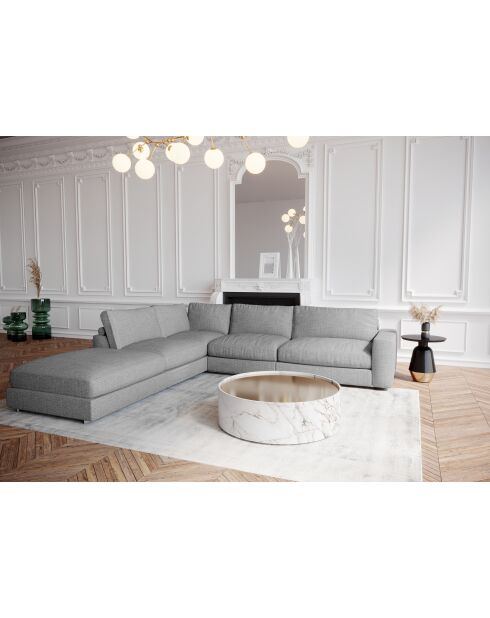 Lustgarden Ecksofa aus grauem Beton, groß, links, 290 x 300 x 85