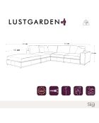 Lustgarden Ecksofa aus grauem Beton, groß, links, 290 x 300 x 85