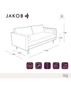 2-Sitzer-Sofa Jakob Cognac Vintage-Stoff - 159x85x77