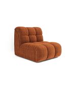 Fauteuil pivotant NELLY Velours chenillé Terracotta - 81x98x77
