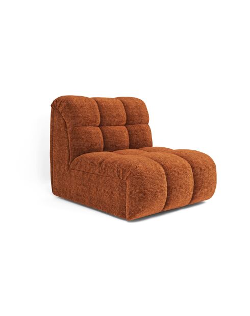 Fauteuil pivotant NELLY Velours chenillé Terracotta - 81x98x77