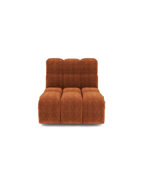 Fauteuil pivotant NELLY Velours chenillé Terracotta - 81x98x77