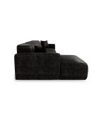 Linkes Ecksofa mit 2 dekorativen Kissen RUBEN Velours Dark Anthracite - 323x173x78