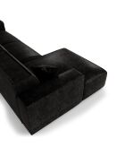 Linkes Ecksofa mit 2 dekorativen Kissen RUBEN Velours Dark Anthracite - 323x173x78