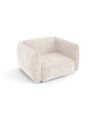 Fauteuil LIAM Velours tramé Crème - 118x102x76