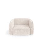 Fauteuil LIAM Velours tramé Crème - 118x102x76