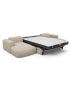 Divano panoramico trasformabile 140 cm Nova Velours con motivi beige - 414x165x73