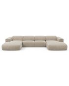 Divano panoramico trasformabile 140 cm Nova Velours con motivi beige - 414x165x73
