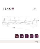 Isak hellgraues linkes Weitwinkelsofa - 262x92x85