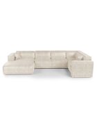 Canapé panoramique XXL avec 2 coussins décoratifs RUBEN Velours Taupe - 391x173x78