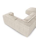 Canapé panoramique XXL avec 2 coussins décoratifs RUBEN Velours Taupe - 391x173x78