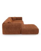 LIAM linkerhoekbank Terracotta geweven fluweel - 272x90x74