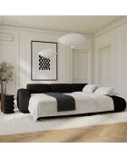 Divano angolare destro trasformabile LIVA Tessuto Looped Antracite scuro - 283x180x73