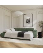 Sofá convertible angular izquierdo LIVA de terciopelo estampado verde esmeralda - 283x180x73