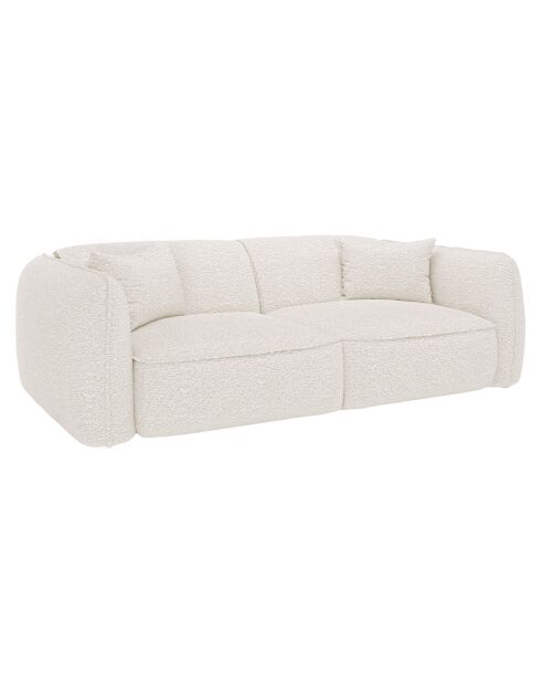 LIAM 4-zitsbank Creme Boucle Fabric - 230x90x74